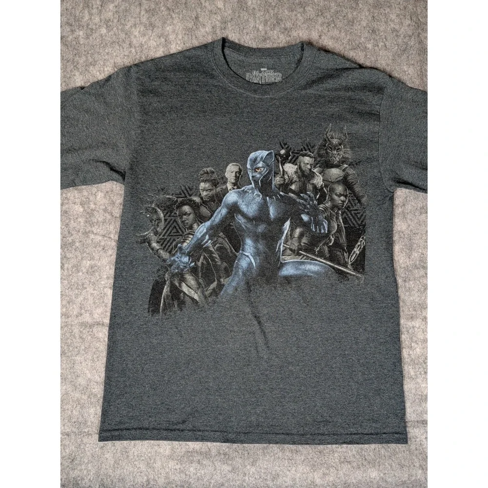 Marvel Black Panther Long Sleeve Graphic‎ T-Shirt Men's M Heather Grey MCU